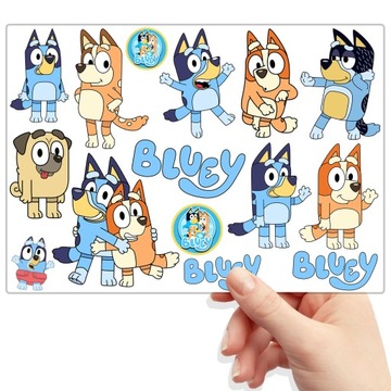 TATUAŻE ZMYWALNE TYMCZASOWE DLA DZIECI DZIECIĘCE BLUEY WZORY ORYGINALNE
