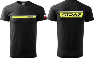 KOSZULKA T-SHIRT STRAŻ OSP STRAŻACKA ODBLASKOWA M