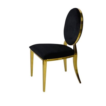 Krzesło Ludwik Gold glamour Black złote krzesło tapicerowane czarne