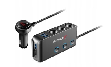 Дистрибьютор автомобилей Feegar 12-24V 200 Вт USB 10A подарок
