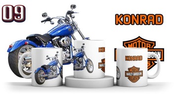 KUBEK HARLEY DAVIDSON + IMIE + KARTONIK