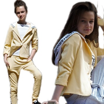 QBA KIDS BLUZA BAWEŁNIANA ŻAKIET QUEEN żółty 140