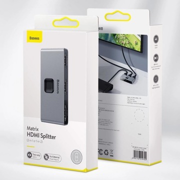ДВУСТОРОННИЙ РАЗВЕТВИТЕЛЬ HDMI BASEUS SWITCH — 2x HDMI 4K/30 Гц