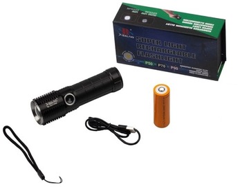 ТАКТИЧЕСКИЙ ФОНАРЬ X-BALOG ZOOM XHP90 USB AKU 26650
