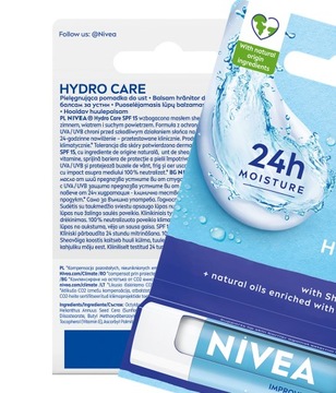 ЗАЩИТНАЯ ГУБНАЯ ПОМАДА NIVEA HYDRO CARE SPF15