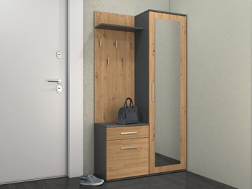 ДУО ШКАФ Вешалка ДЛЯ ШКАФА АНТРАЦИТ ДУБ ARTISAN