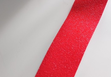 TAŚMA ANTYPOŚLIZGOWA CZERWONA18M NA SCHODY SCHODOWA ZEW OSTRZEGAWCZA BHP