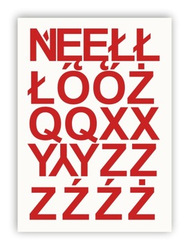 Красный Алфавит, Цифры 50мм, самоклеющиеся