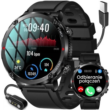 Zegarek Smartwatch Męski POLSKIE MENU PULS SMS FB 600mAh BT5.0 1.62” IPS