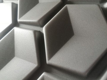 Kasetony Panele Hexagon 3D Szary Honey piankowe 4x