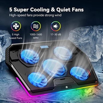 Охлаждающая подставка для ноутбука TECKNET RGB