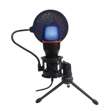 MIKROFON DO KOMPUTERA POJEMNOŚCIOWY GAMINGOWY KARAOKE FILTR USB STUDYJNY