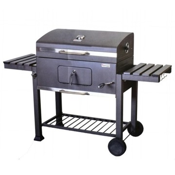 Grill Węglowy Ogrodowy Duży Żeliwny Ruszt Pokrywa