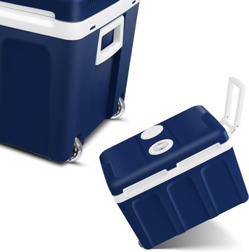 МОЩНЫЙ ТУРИСТИЧЕСКИЙ ПОРТАТИВНЫЙ АВТОМОБИЛЬНЫЙ ХОЛОДИЛЬНИК 12В 230В КОЛЕСНАЯ РУЧКА 42Л