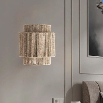 Настенный светильник в стиле бохо, сельский дом, джутовая веревка, настенный бра для туалетного столика, прихожей, спальни