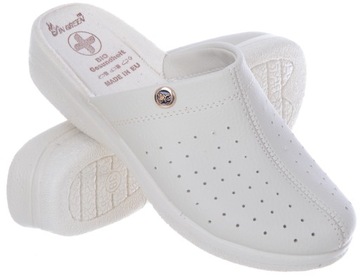 Buty Damskie Medyczne Zakryte Beżowe Ażurowe 36