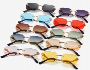 Прямоугольные узкие ретро очки без бретелек унисекс MAXIGROUP тренд 2024