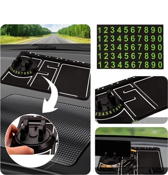 АВТОМОБИЛЬНЫЙ ПРОТИВОСКОЛЬЖАЮЩИЙ КОВРИК ДЛЯ ТЕЛЕФОНА 4 В 1 УНИВЕРСАЛЬНАЯ ПОВОРОТНАЯ РУЧКА