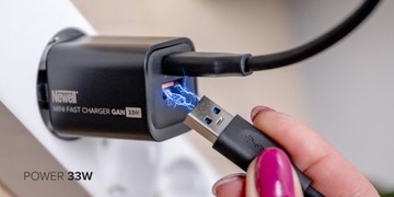 Сетевое зарядное устройство Newell GaN 33 Вт, порт USB типа A и разъем USB-C
