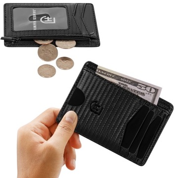 Mały skórzany portfel męski Etui na karty RFID