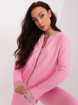 Женский спортивный костюм, на молнии, ХЛОПКОВЫЕ БРЮКИ, СВИТШОТ F7785 хаки S/M