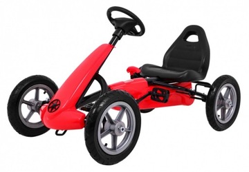 Gokart STAR na pedały dla dzieci 3+ Czerwony + Regulacja siedzenia + Pompow