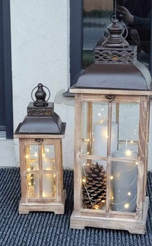 2 фонаря XXL Набор фонарей из беленого дерева, 60 см.