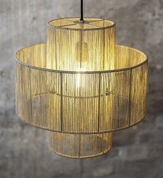 Naturalna lampa wisząca boho z abażurem z juty SOGA 108767 Markslojd