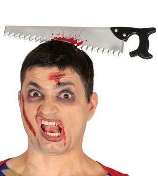 PIŁA W GŁOWIE OPASKA KREW HORROR HALLOWEEN