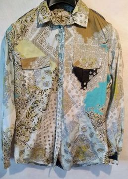 ETRO oryginalna włoska bawełniana damska koszulowa bluzka koszula 42