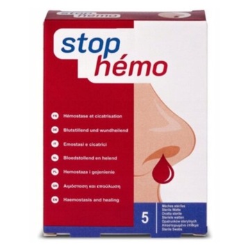 TAMPONY NA KRWAWIENIA Z NOSA STOP HEMO 5 SZT.
