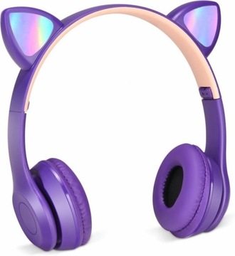 НАУШНИКИ BLUETOOTH СО СВЕТОДИОДНОЙ КОШАКОЙ УШИ ДЛЯ ДЕТЕЙ RGB С ИЗМЕНЕНИЕМ ЦВЕТА МИКРОФОН