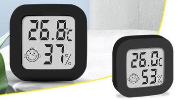 CYFROWY TERMOMETR HIGROMETR POKOJOWA STACJA POGODY POGODOWA Z WYŚWIETLACZEM