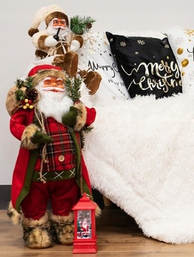 ФИГУРКА САНТА-КЛАУСА БЕЖЕВАЯ ДЕКОРАЦИЯ ПОДАРОЧНАЯ 44 СМ