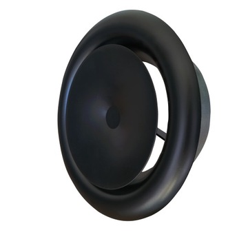 Anemostat nawiewny czarny mat 125mm kratka zawór
