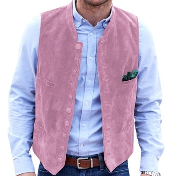 Men's Deerskin Velvet 10-button Suit Vest Best Man