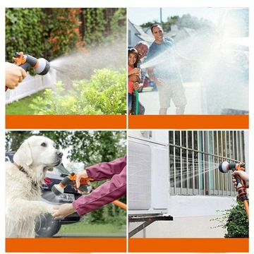 ZRASZACZ OGRODOWY CIŚNIENIE PISTOLET GŁÓWKA SPRAY DO PODLEWANIA 8 FUNKCJI