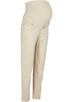 EA110 SPODNIE CIĄŻOWE PROSTE 46 BEŻOWE