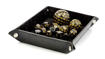 KOSTKI RPG CZARNO-ŻÓŁTY ZESTAW 15 KOŚCI KOSTEK