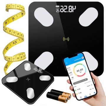 WAGA ŁAZIENKOWA ANALITYCZNA SLIM 180KG SMART+ 25w1 ANDROID iOS + MIARKA