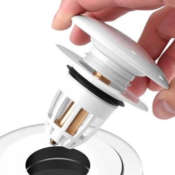 РАКОВИНА CLICK CLACK CLICK-CLACK БЕЛАЯ КЕРАМИЧЕСКАЯ ПРОБКА СО СЛИВНЫМ ФИЛЬТРОМ