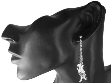 VERSIL kolczyki literki serce Swarovski SREBRO 925