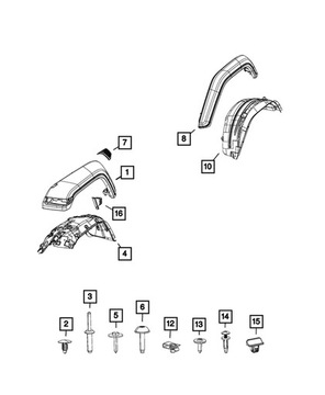 DETAIL BLATNÍKU PLAST LEVÝ WRANGLER JL 18+