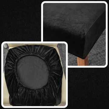 POKROWIEC NA KRZESŁO WELUROWY UNIWERSALNY ELASTYCZNY MOCNY GRUBY CZARNY