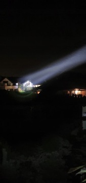 ПРОФЕССИОНАЛЬНЫЙ ФОНАРЬ Прожектор ДАЛЬНОСТЬ 1 км LED XPH90 фото как он светит ночью