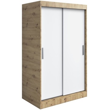 Szafa przesuwna 120cm 2 wnętrza ARTISAN + BIAŁY