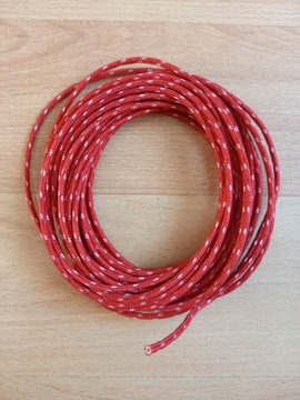 przewód oplot bawełniany 1,8m2 czerwono-biały