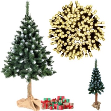 SZTUCZNA CHOINKA DIAMENTOWA SOSNOWA NA PNIU 180 CM GRATIS LAMPKI 100 LEDÓW