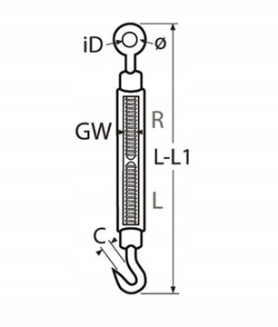 НЕРЖАВЕЮЩИЙ, КИСЛОТОСТОЙКИЙ БОЛТ С КРЮКОМ-HAK M6