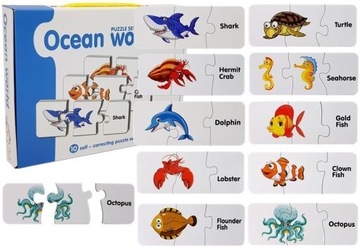 Puzzle Edukacyjne Układanka Świat Oceanów 10 Połąc